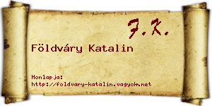 Földváry Katalin névjegykártya