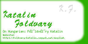 katalin foldvary business card